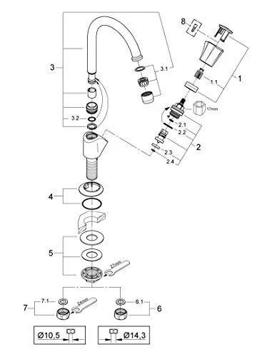 GROHE Costa Standventil 360° schwenkbar Chrom