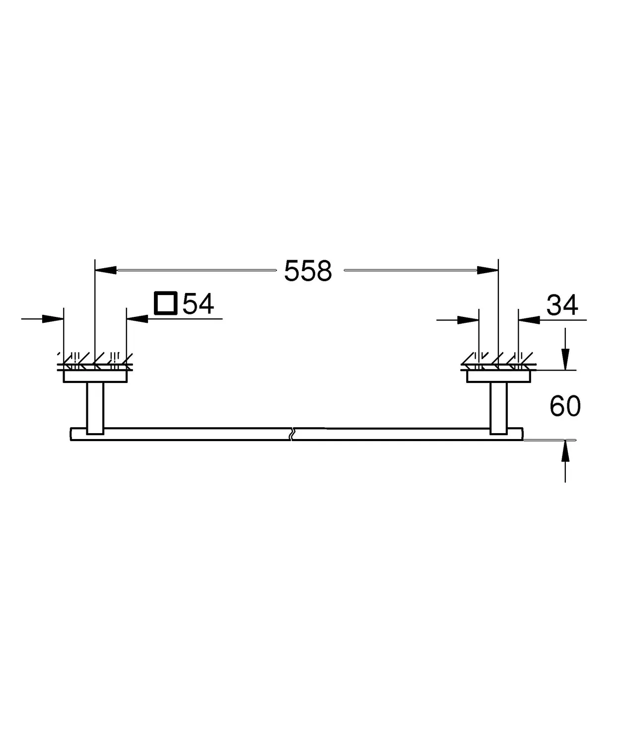 GROHE Start Cube Badetuchhalter 60 cm klebbar