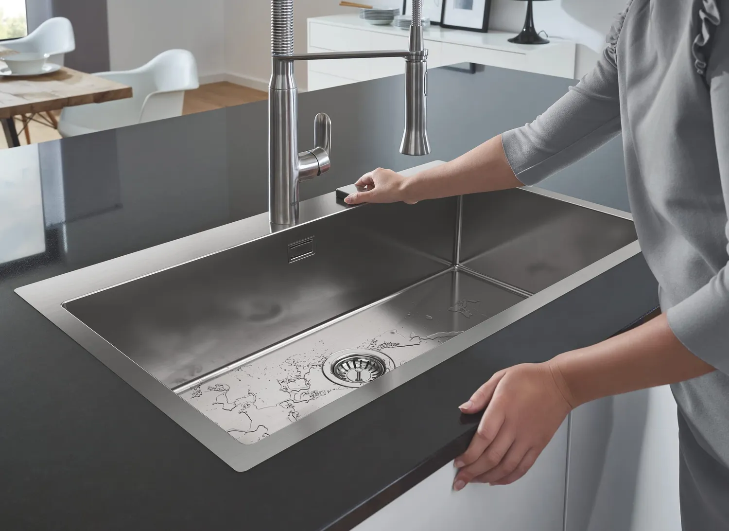 GROHE K800 Edelstahlspüle StarLight tiefes Becken