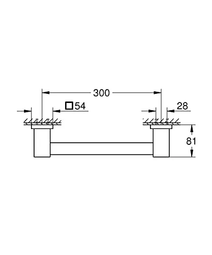 GROHE Start Cube Wannengriff 35 cm Chrom verschraubbar