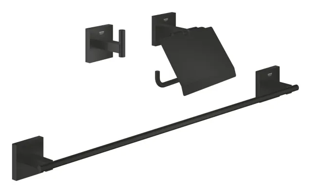 GROHE Start Cube Bad-Set 3in1 Mattschwarz klebbar