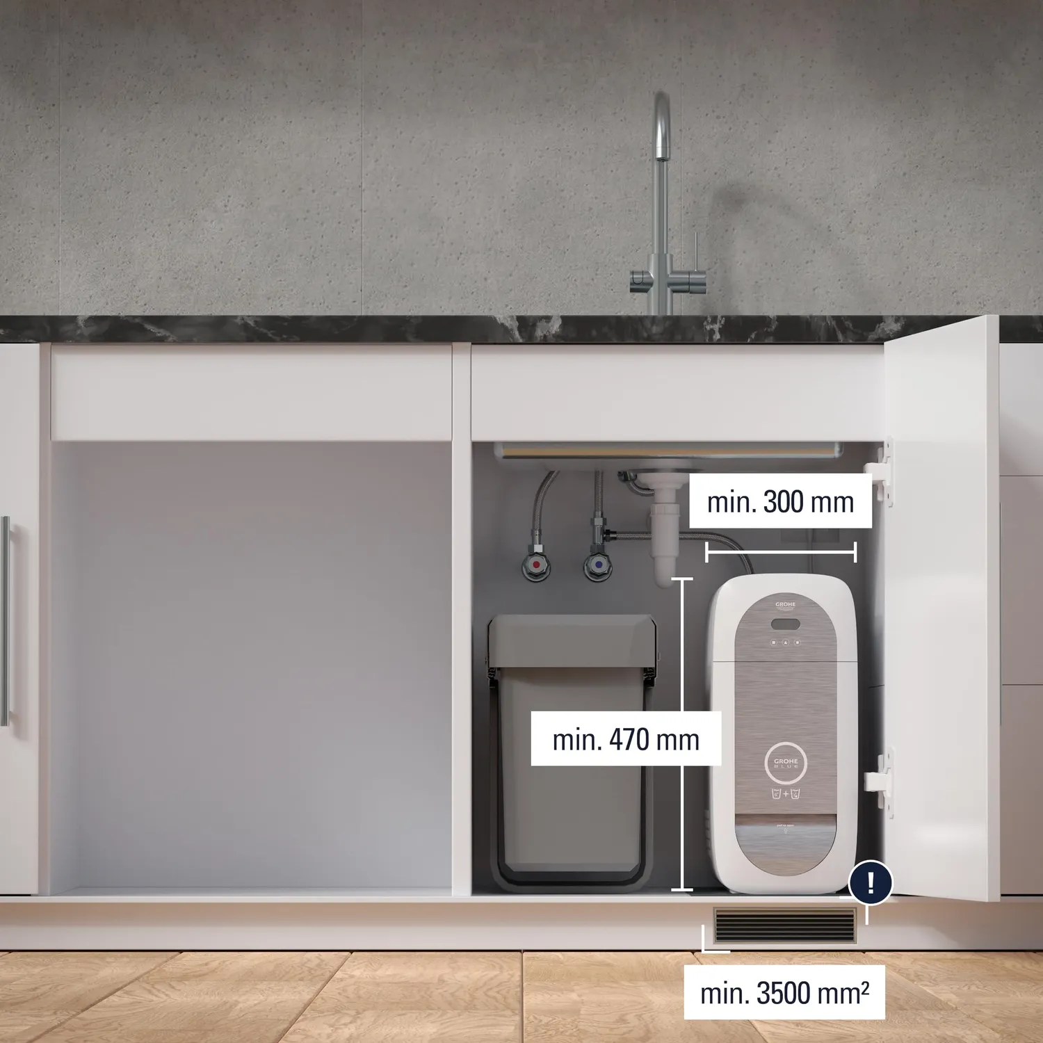 GROHE Blue Home Küchenarmatur Chrom mit Kühler