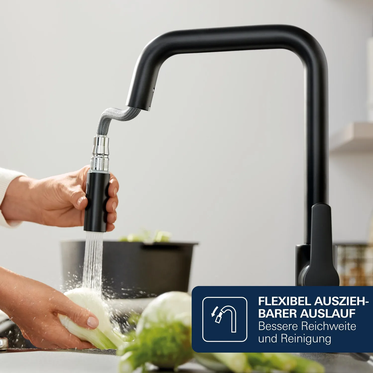 GROHE Start Edge Küchenarmatur Mattschwarz Auszug