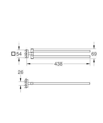 GROHE Start Cube Handtuchhalter 2-armig 44 cm mattschwarz