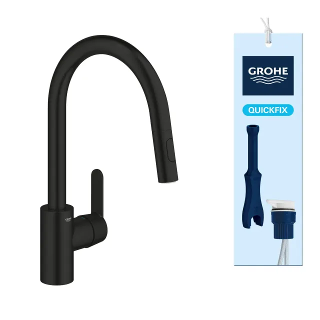 GROHE Get Küchenarmatur mit Ausziehbrause Mattschwarz